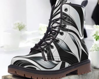 Bottes De Combat Plateforme Femme – Hautes Au Genou, Talon Bloc Moto, Lacets + Poche Cachée, Style Militaire Urbain Vegan