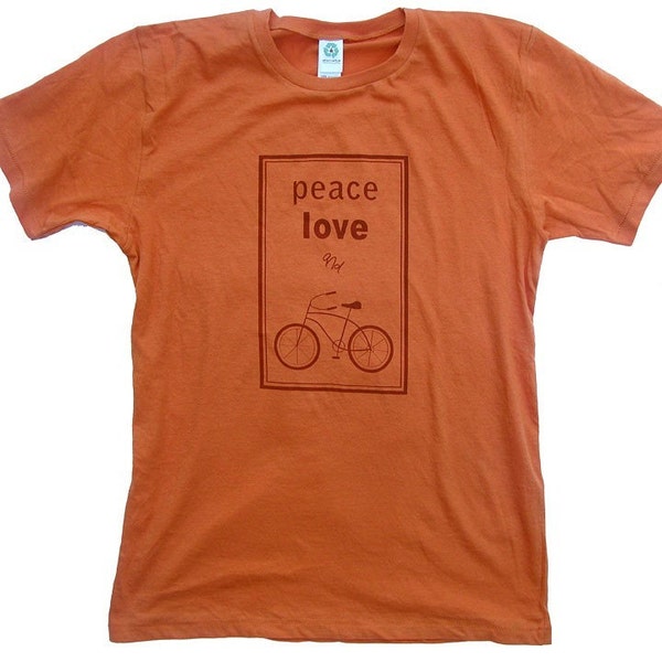 Peace, Love and Bikes Organic Cotton T-shirt