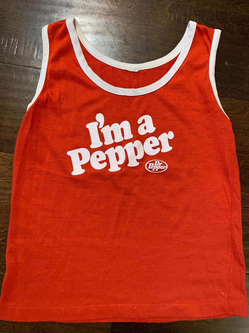 Vintage 1980s \u201cI\u2019m a Pepper\u201d Graphic Tank Top