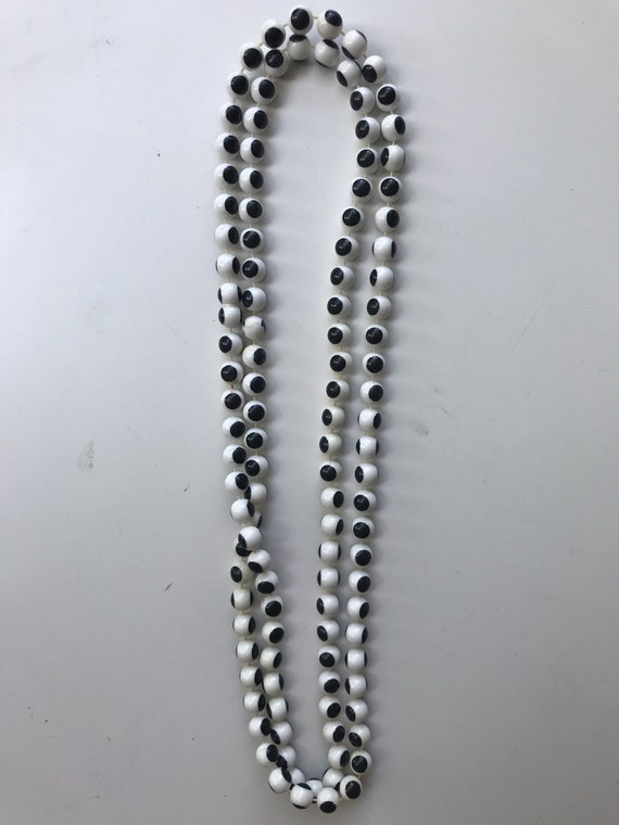 Vintage 1960s MOD Long Beaded EYE Necklace - image 1