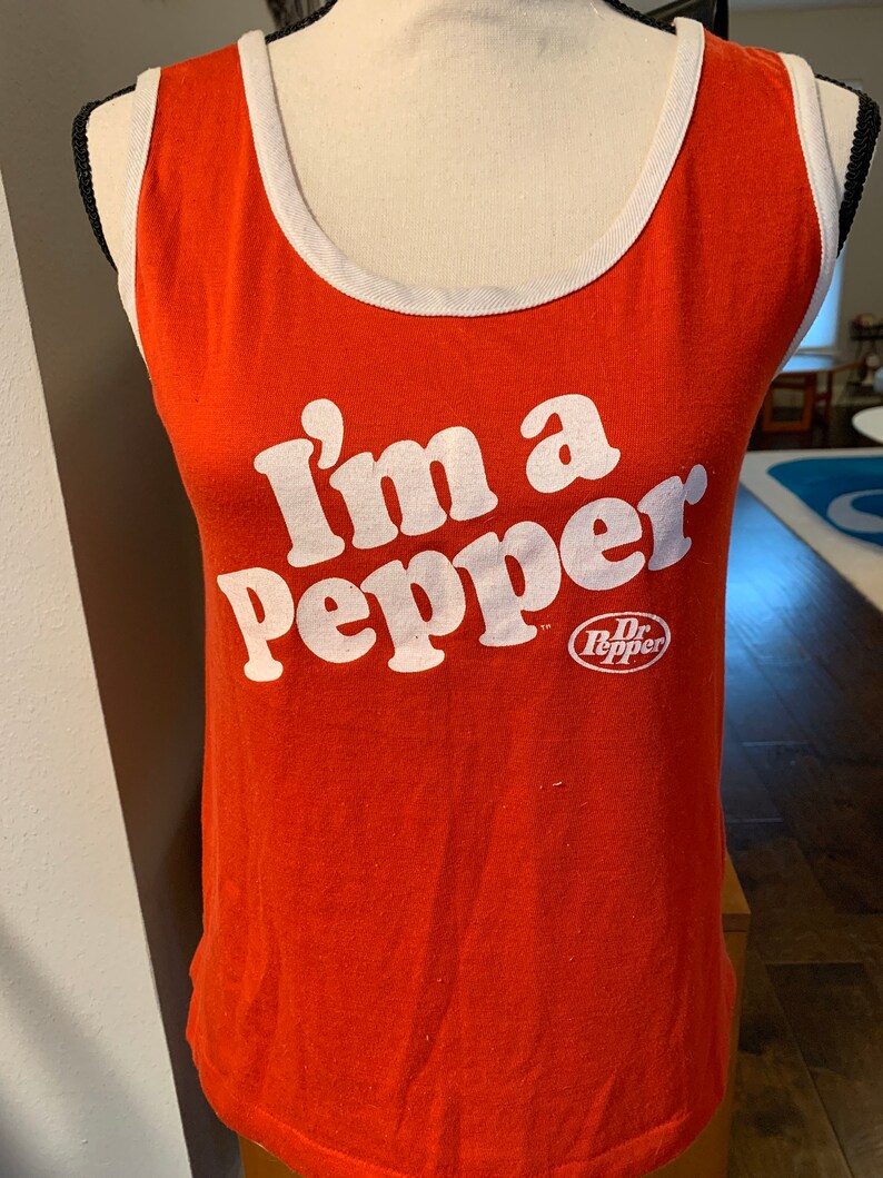 Vintage 1980s \u201cI\u2019m a Pepper\u201d Graphic Tank Top