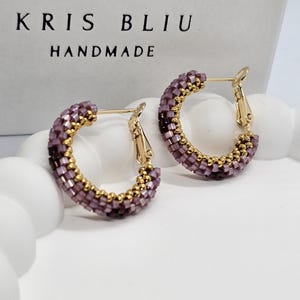 Bead earrings,dainty statement hoop earrings,bridesmaid earrings,fine jewelry,fall earrings,seed bead earrings,boho earrings,Gift For women