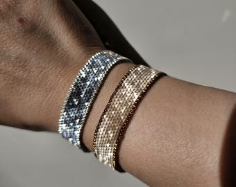 Seed bead danty bracelet,cuff peyote bracelet,statement bracelet,bridesmaid bracelet,christmas gift,jewelry for women,miyuki bracelet
