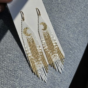 Frange Earrings,seed bead earrings,statement earrings,dainty earrings,bridesmaid Earrings,Wedding Earrings,25th birthday,miyuki earrings