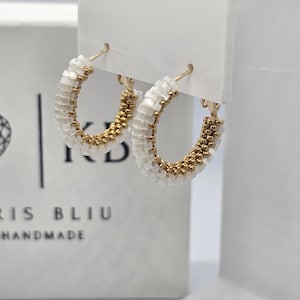 Bridal beaded Earrings,statement hoop earrings,dainty earrings,homemade bridesmaid earrings,miyuki Earrings,Statement jewelry,Gift For women