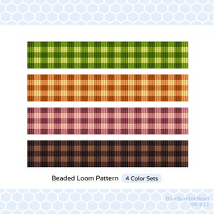 Mönster med Buffalo Plaid-pärlvävstol: Miyuki Delica-armband, sömlöst geometriskt hattband (PDF-mönster)