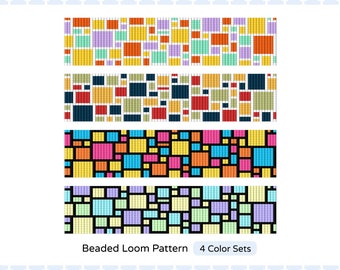 Abstract weefgetouwpatroon met kralen: Miyuki Delica Seed-kralenarmband, hoedband (pdf-patroon)