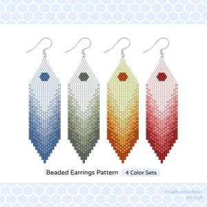 Beaded Earring Pattern: Sun & Pine Tree, Boho Brick Stitch (PDF Pattern)