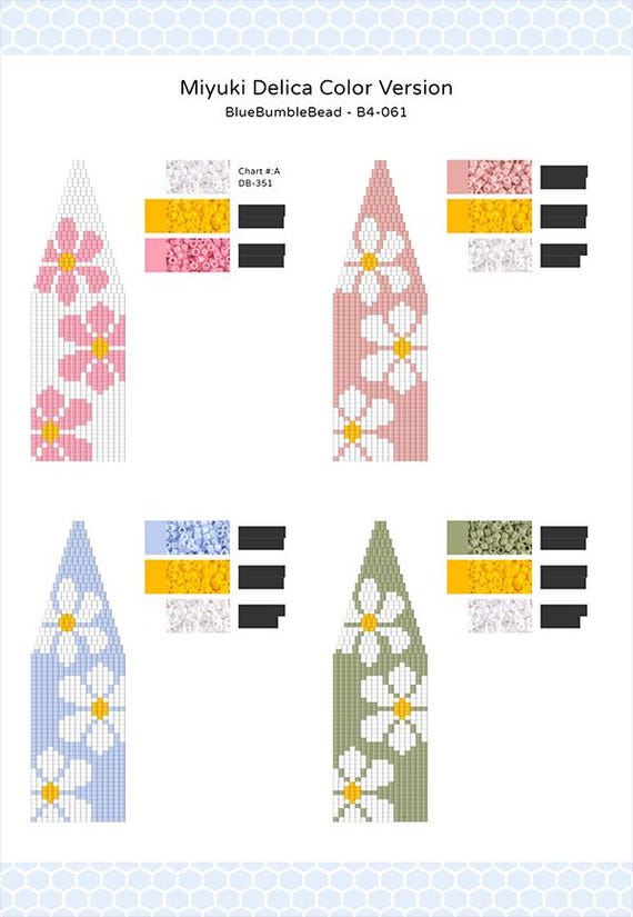 Miyukiiページ Cherry Brick Stitch Pattern for Fringe Beaded Earrings