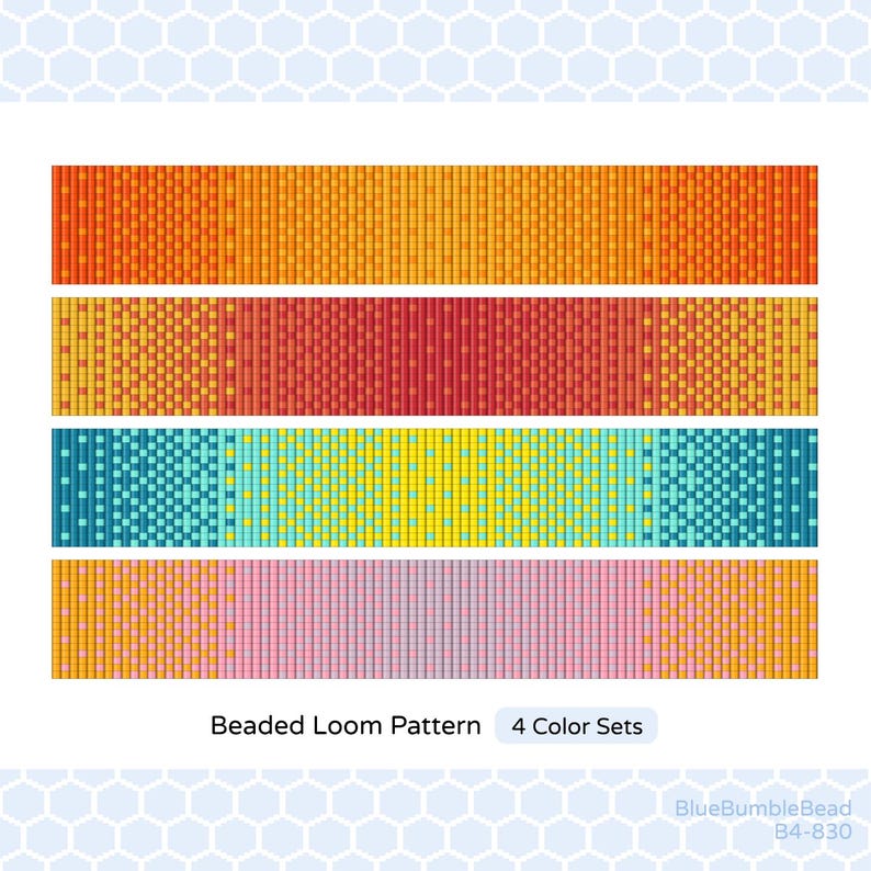 Gradient Miyuki Seed Bead Loom Pattern: Hat Band Bracelet (PDF Pattern ...