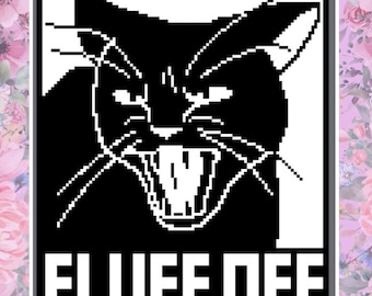 PATTERN - FLUFF OFF Black Cat Crochet Tapestry Pattern