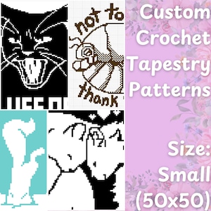 CUSTOM PATTERN - Custom Crochet Tapestry Patterns - 50x50 (Small)