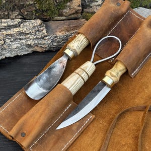 Wood Carving Tools, 52100 Steel, Scorp Knife, Sloyd Blade, Bent Gouge for Spoons & Bowls