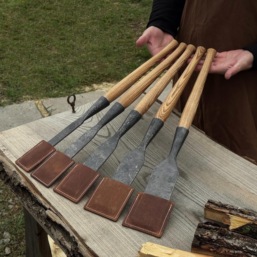 Hand-forged Timber Slick Chisel Set – 5 Pcs. Carbon Steel Blades ...