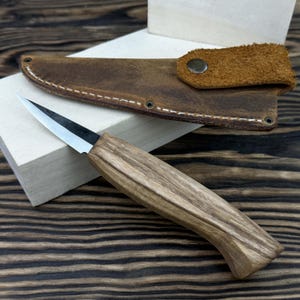Hand Forged Sloyd Knife. Wood Carving Knife. Carbon Steel Blade. Ergonomic Ash Handle. Cutter Knife. Utility Knife. Beginners Tool. Gift Him