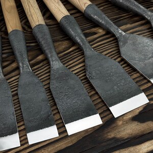 Hand-forged Slick Chisel Set 9 Pcs. Wood Carving Tools. 52100 Carbon ...