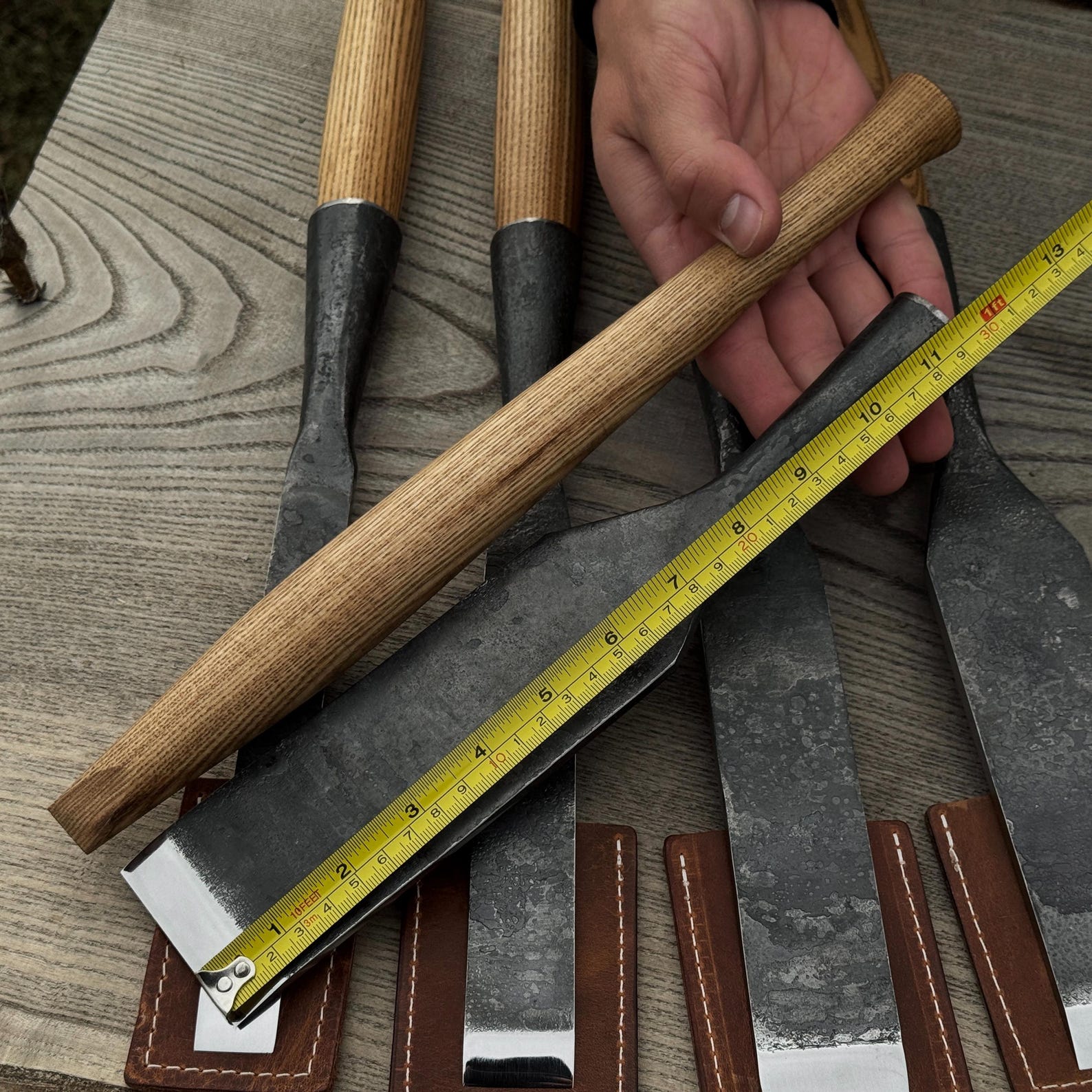 Hand-forged Timber Slick Chisel Set – 5 Pcs. Carbon Steel Blades ...