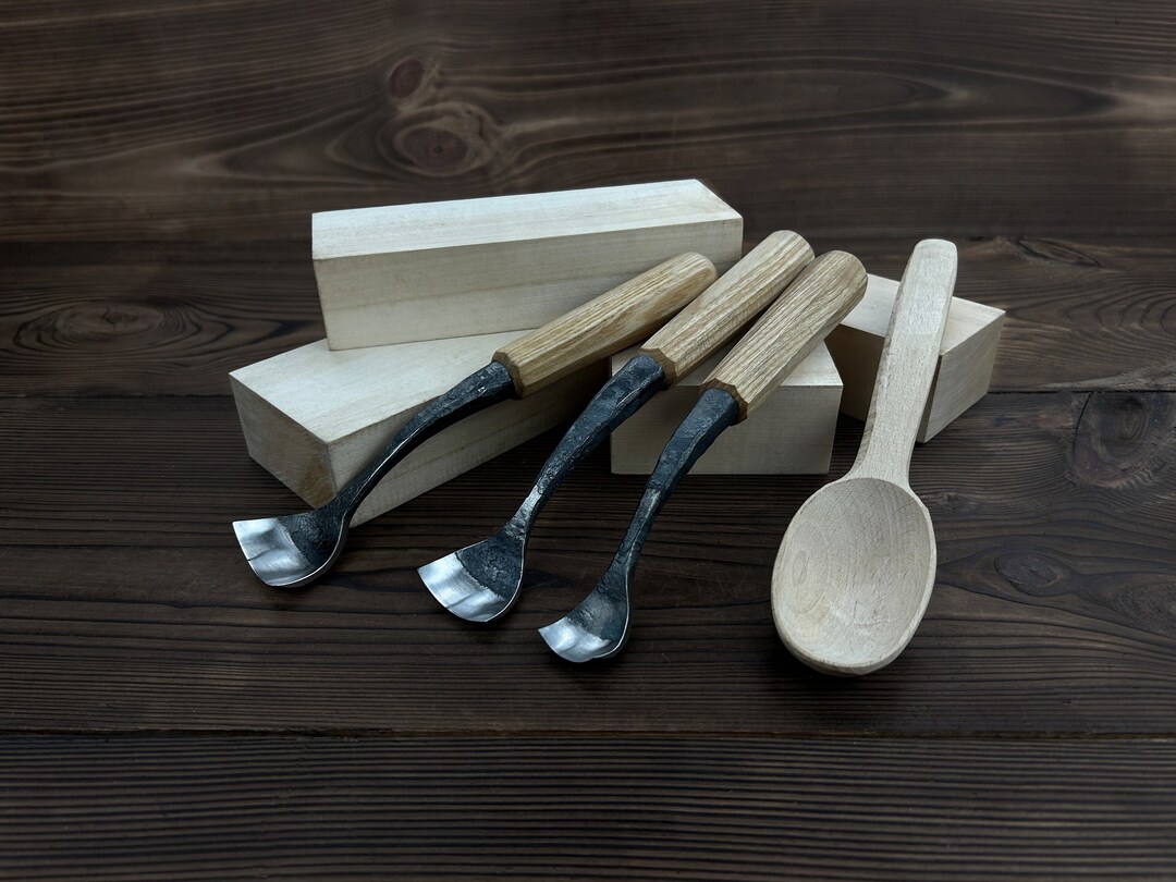 Hand Forged Spoon Bent Gouges. Spoon Carving Chisels. Wood Carving ...