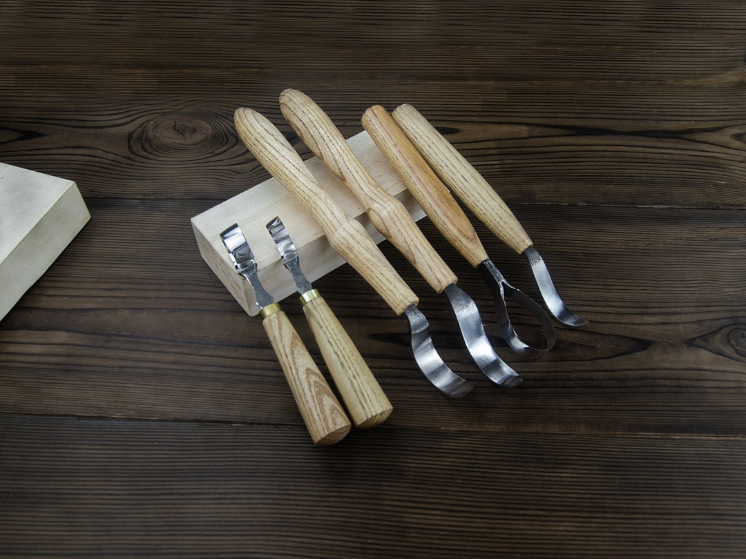 Premium 6-piece Hand Forged Spoon Carving Knife Set. Wood Carving ...