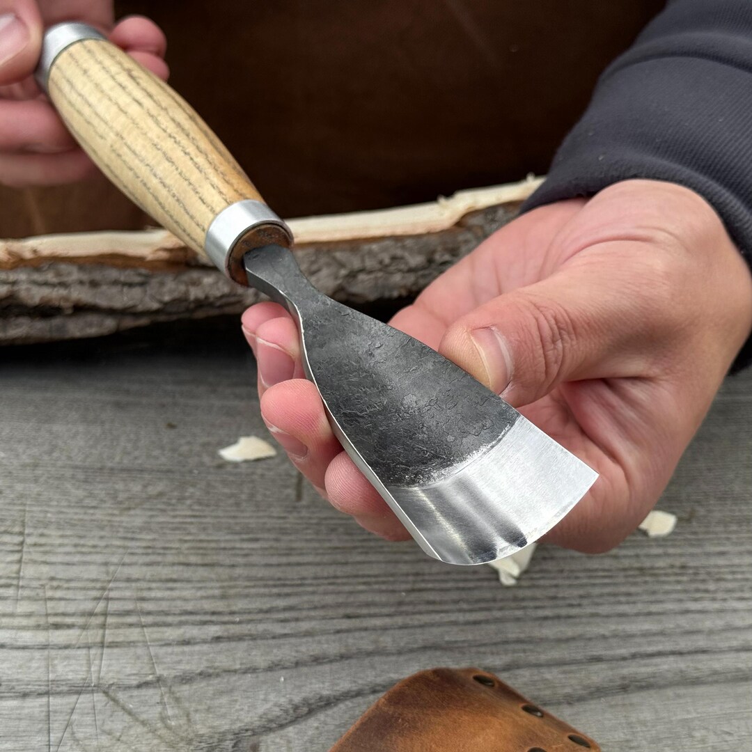 Wood Carving Gouge for Spoons and Bowls. Carbon Steel Blade. Ash Handle ...