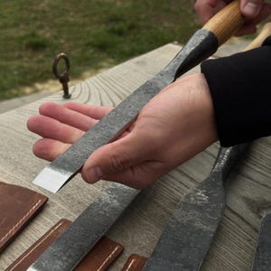 Hand-forged Timber Slick Chisel Set – 5 Pcs. Carbon Steel Blades ...