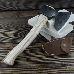 Hand-Forged Wood Carving Axe. Spoon Carving Tool. Carbon Steel Blade. Ash Handle. Chopping Hatchet. Woodworking Tool. Gift for Beginner Dad.