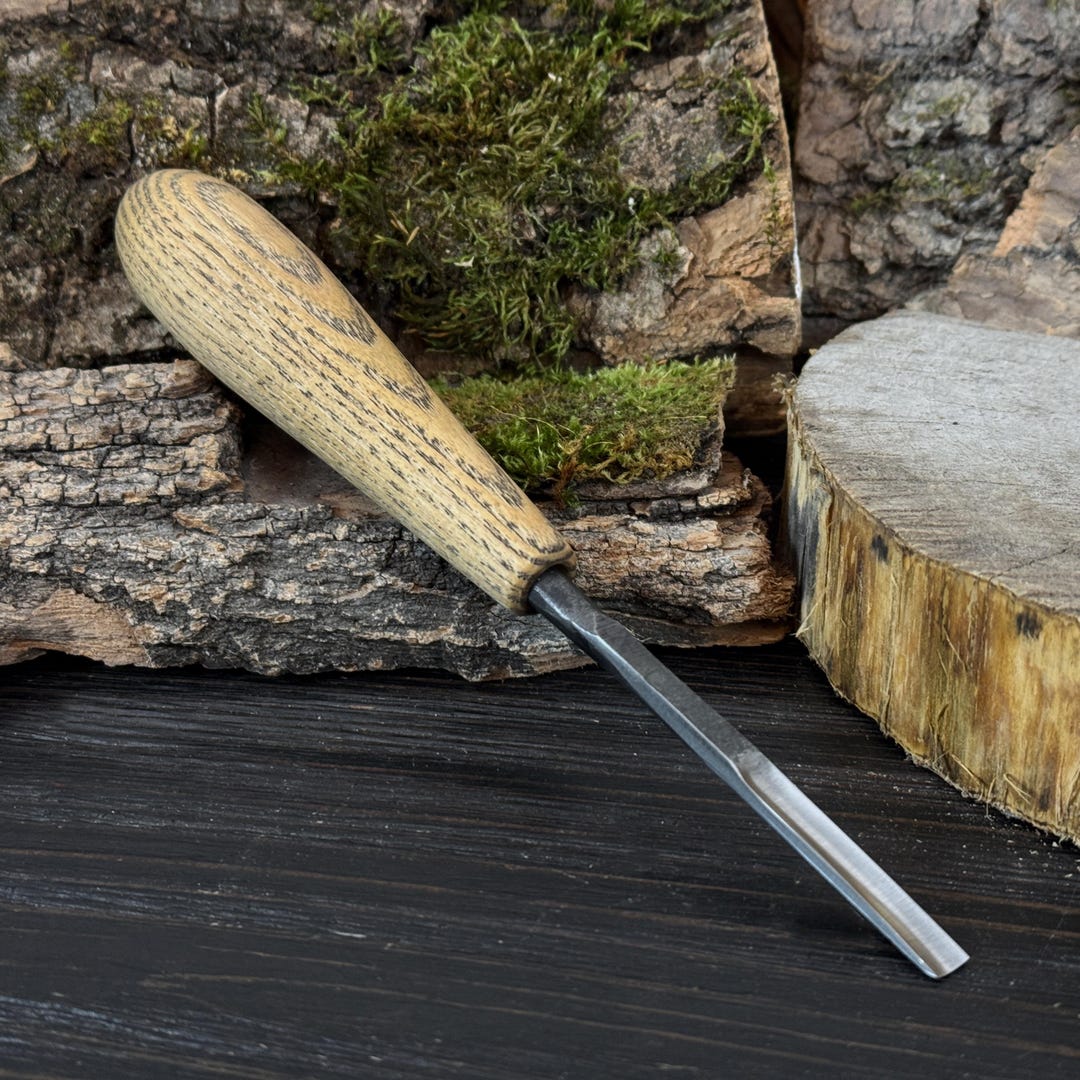 Small Carving Gouge. Hand-forged 52100 Steel Blade. Ash Handle. Gouge ...
