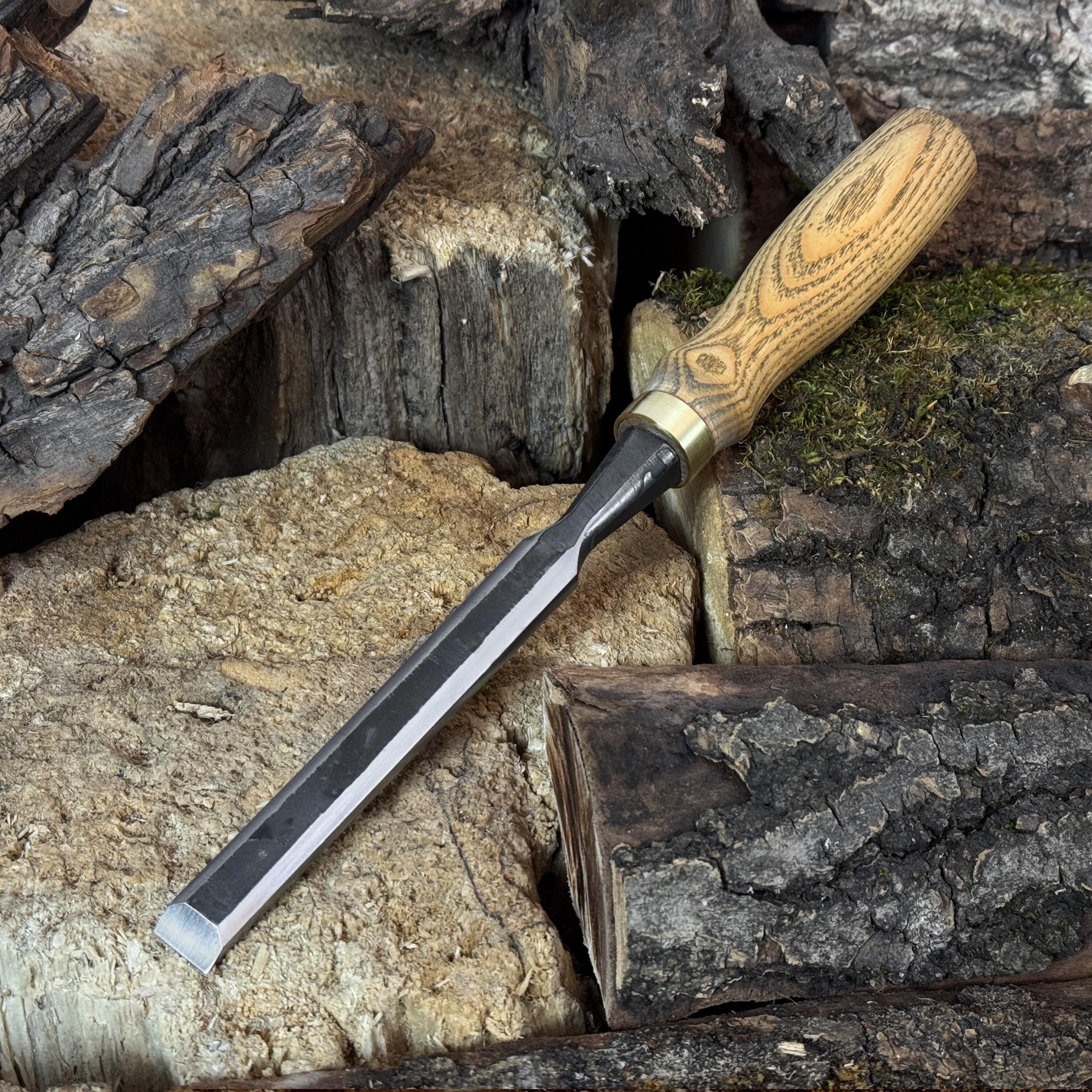 Hand-forged Bevel Edge Chisel. 52100 Carbon Steel Blade. Ergonomic Ash ...
