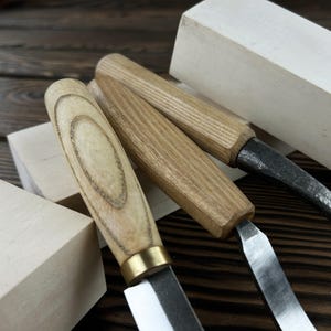 Hand Forged Wood Carving Tool Set 3 Pcs. Bowl Carving Knives. Carbon ...