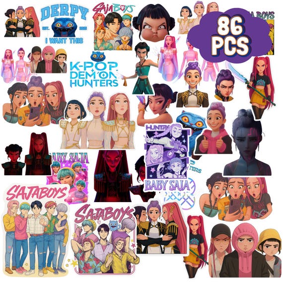 Lot De 74 Autocollants Kpop Demo Hunters - Stickers Vinyle Imperméable - Pour Fans De Kpop - Décoration Personnalisée