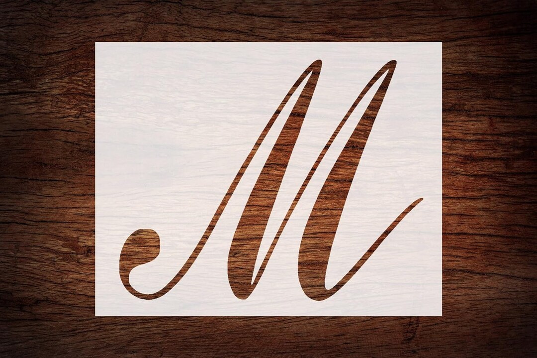 Pretty Script M Reusable Large Script Cursive Letter m Stencil 11 X 8.5 Custom, Elegant ...