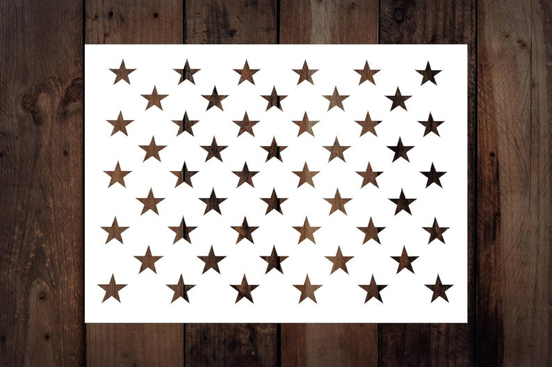 50 Star Stencil Template 10.5 X 15 Inches Reusable Mylar Plastic for ...