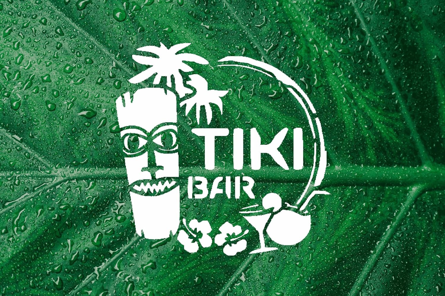 Tiki Bar Plastic Stencil Reusable, Sturdy, Clear Plastic 5.5x5.5 Inch ...