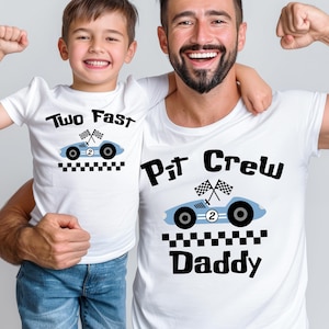 Two Fast Pit Crew Birthday Shirt, Car Race Birthday T-shirt, Two Fast 2nd Birthday Tee, Birthday Boy Sweatshirt, Family First Birthday Party Gift