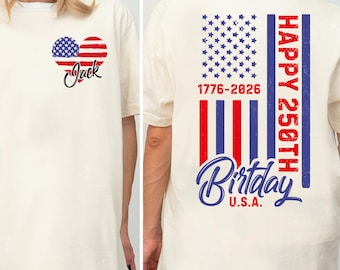 Happy 250th Birthday USA Shirt, America 250 T-shirt, Patriotic 4th of July Tee, Semiquincentennial Sweatshirt, Independence Day USA Crewneck