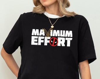 Camiseta "Esforço Máximo", Camiseta Deadpool e Wolverine, Camiseta Melhores Amigos Super-Heróis, Camiseta Anti-Herói