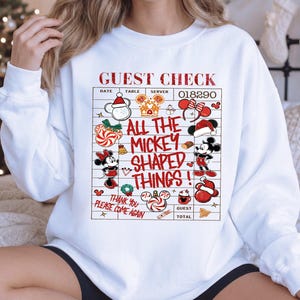 Camiseta "Todas as Coisas em Forma de Mickey", Moletom de Natal do Mickey Mouse, Moletom com Capuz Xadrez para Convidados de Natal