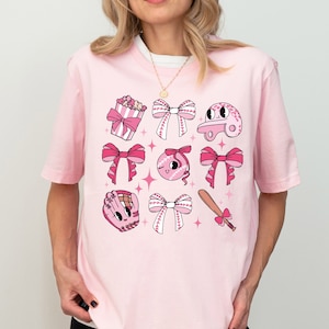 Pink Coquette Baseball Bow Shirt, Game Day Baseball Shirt, Pink Bow Shirt, Baseball Season Shirt, Sports Mom Shirt, Baseball Bow Shirt