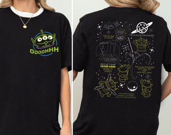 Camiseta retrô Toy Story Aliens, camiseta Pizza Planet, camiseta Disney Pixar, camiseta Disney Family Trip, camiseta Disney Aliens, camiseta Disney Vacation