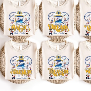 Kundenspezifisches Disney-Familien-Kreuzfahrt-Shirt, Mickey passendes Kreuzfahrt-T-Shirt, Disneyland, das zusammen 2026 kreuzt Shirt, wenn Sie nach einem Kreuzfahrt-T-Stück zaubern
