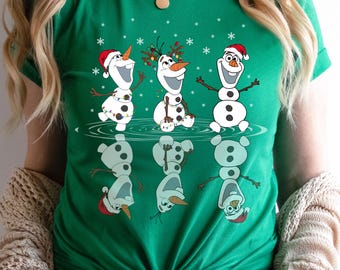 Disney Olaf Christmas Shirt, Funny  Xmas Sweatshirt, Frozen Xmas T-Shirt, Disneyland Olaf Xmas Holiday Tee, Olaf Santa Hat Xmas Crewneck