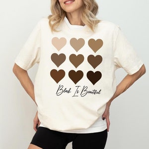 Black Is Beautiful Heart Shirt, Black History Month T-Shirt, Support Black Pride Sweater, Celebrate Diversity Shirt, Black Excellence Shirt