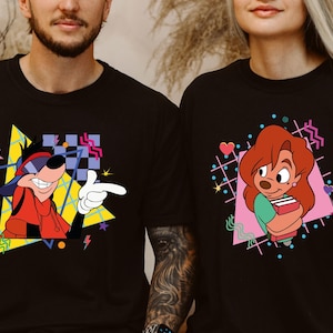 90er Jahre Retro Disney Charakter Shirt, Max Roxanne Powerline Shirt, Goofy Film T-Shirt, BTW Passendes Shirt, Max Goof Familie Shirt, Magic Kingdom T-Shirt