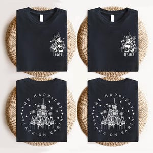 Mickey and Minnie Magical Castle Shirt, Custom The Happiest Place One Earth Sweatshirt, Disney Family Trip Shirt, Disneyland Vacation Shirts