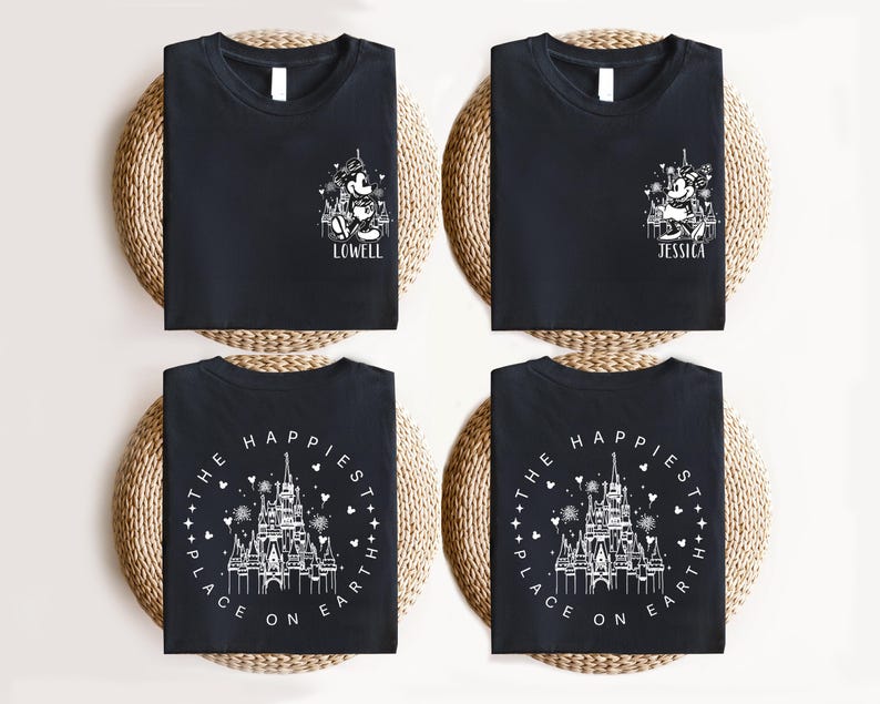 Mickey and Minnie Magical Castle Shirt, Custom The Happiest Place One Earth Sweatshirt, Disney Family Trip Shirt, Disneyland Vacation Shirts