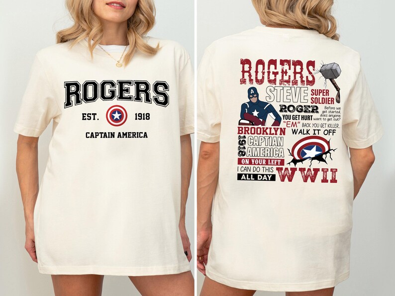 Rogers Captain America Shirt, Superhero Fan T-shirt, Steve Rogers 1918 Tee, Avengers Team Trip Sweatshirt, Brooklyn Hero Movie Crewneck