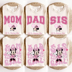 Custom Minnie Mouse Birthday Girl Shirt, Disney Birthday Toddler T-shirt, Disneyland Daughter Birthday Tee, Disney Girls Birthday Trip Sweatshirt