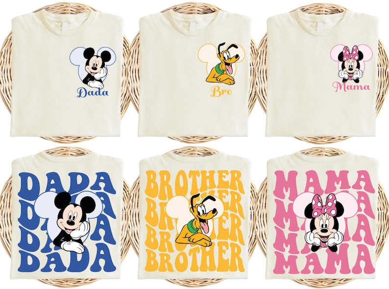 Disney Mickey & Friends Family Shirt, Custom Mama And Dada Matching T-Shirt, Family Vacation Tee, Disneyland Goofy Donald Sweatshirt,