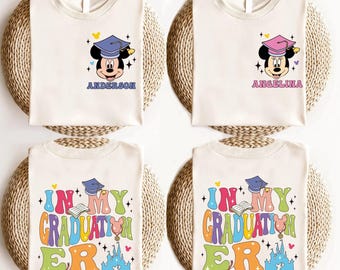 Shirt Disney In My Graduation Era, Mickey en Minnie Mouse afstuderen T-shirt, aangepast Disney Grad peuter T-shirt, Class of 2026 sweater