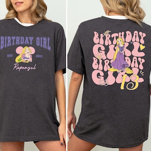 Custom Princess Birthday Girl Shirt, Disney Rapunzel Toddler Shirt, Disneyland Tangled Kids Shirt, Disney 2025 Girls Birthday Trip Tee